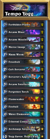 Tempo Yogg decklist