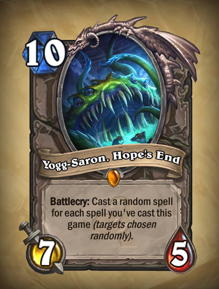 If we're looking at the luckiest Hearthstone combos, Yogg-Saron is the undisputed king. That being said, screw Yogg.