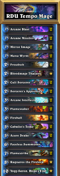 RDU's Tempo Mage from the Dreamhack Hearthstone tournament