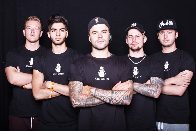 Team Kinguin showing off their forearms at DreamHack Valencia 2015. (Image via Liquipedia/DreamHack)