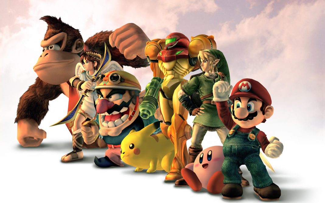 Super Smash Characters lined up