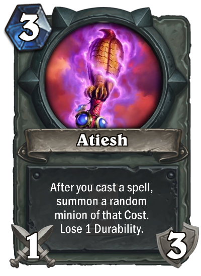 Atiesh from Medivh, the guardian Karazhan new card