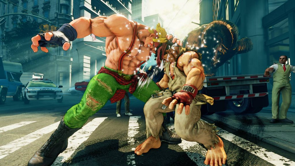 Street Fighter V Alex head butting Ryu