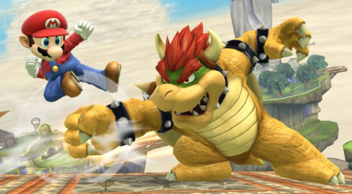 sm4sh mario fighting bowser