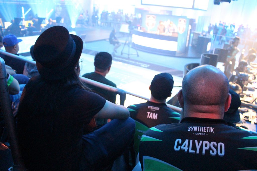 Herbert hanging with the friendly folks from Synthetik during Cloud9's first game of the tournament.