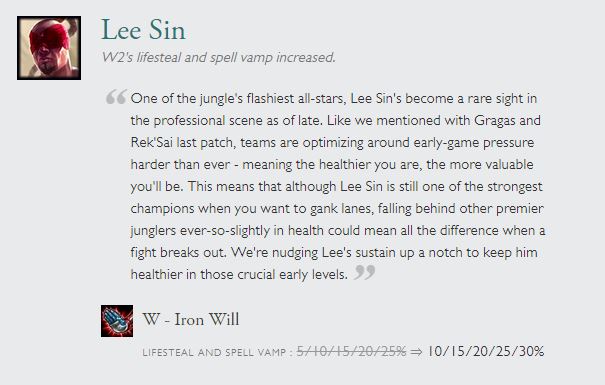 Lee Sin Iron Will Buff patch 6.18