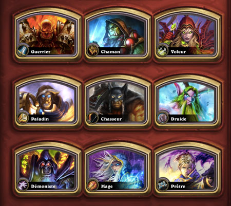 Nine hearthstone classes