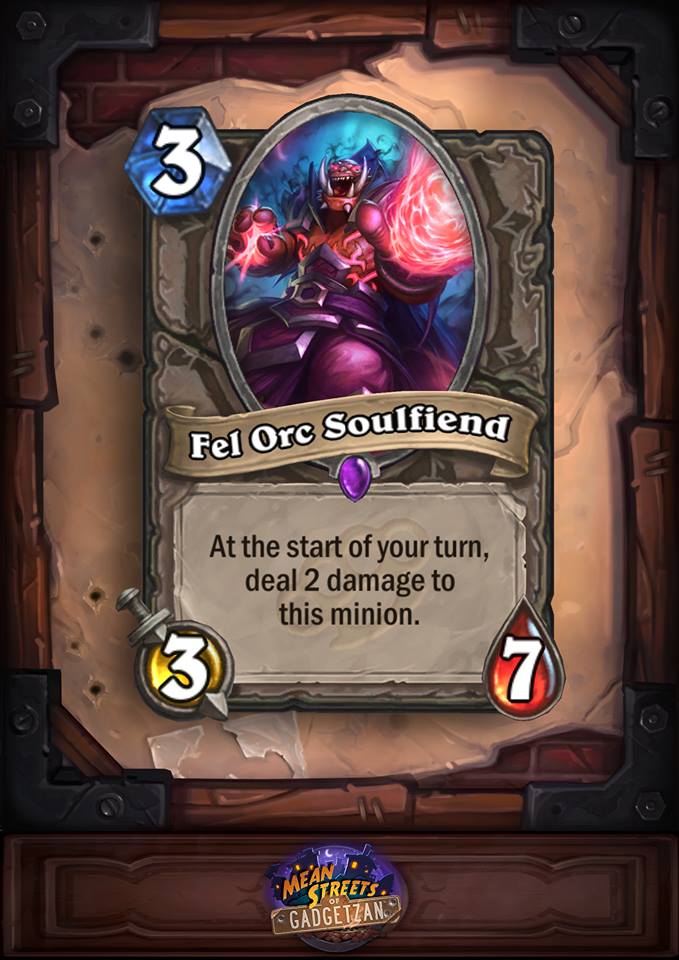 Anti-aggro Fel Orc Soulfiend Card.