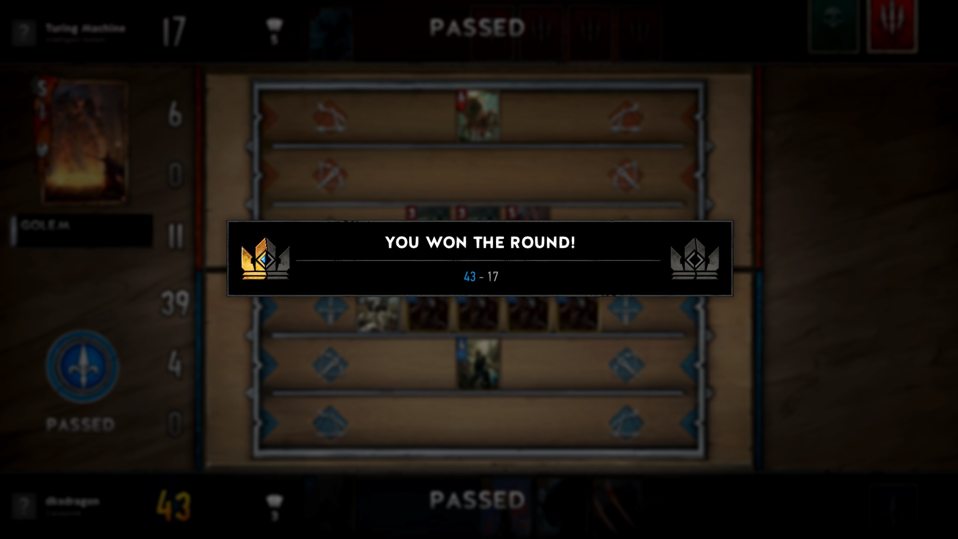 Gwent "You Won the Round!"