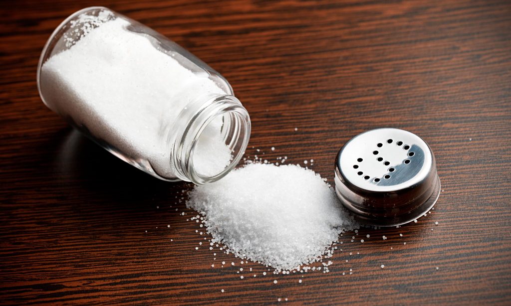 A picture of a saltshaker on a table, symbolizing my rage after getting my ass kicked countless times in Hide and Shriek.