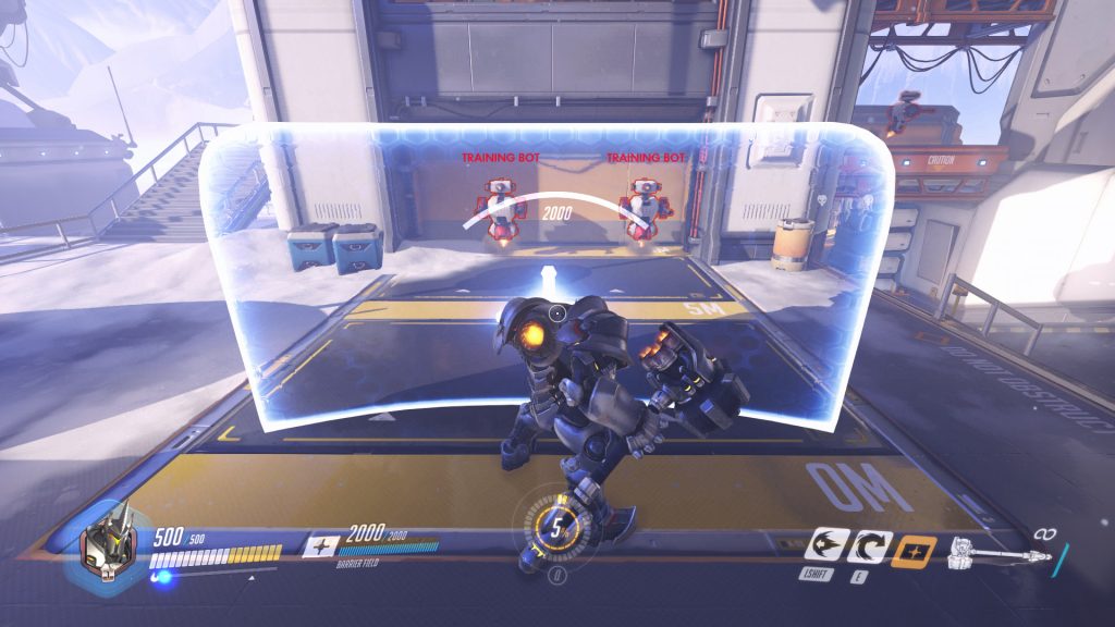 Reinhardt's shield is, as you can see in this image, absolutely massive.