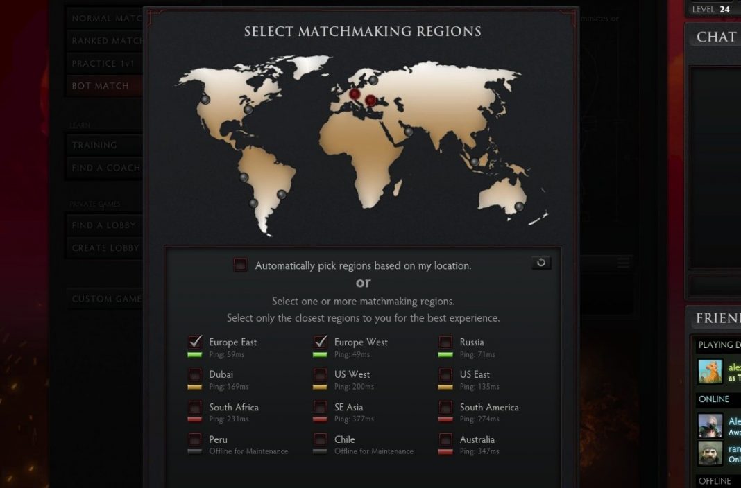 Dota Matchmaking Regions