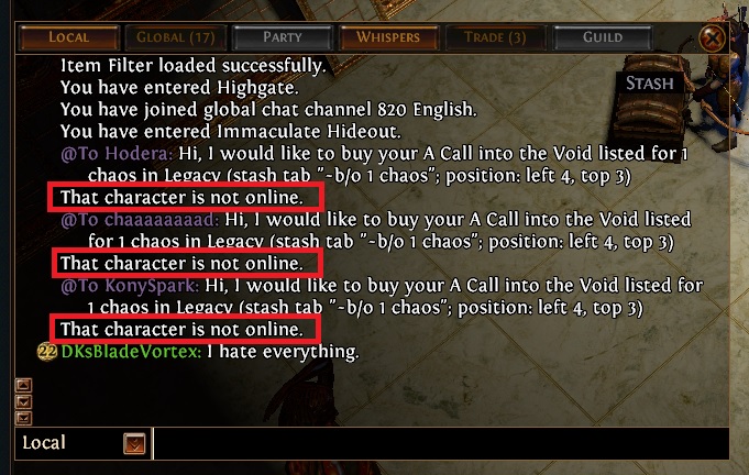 Path of Exile Trading Flaws