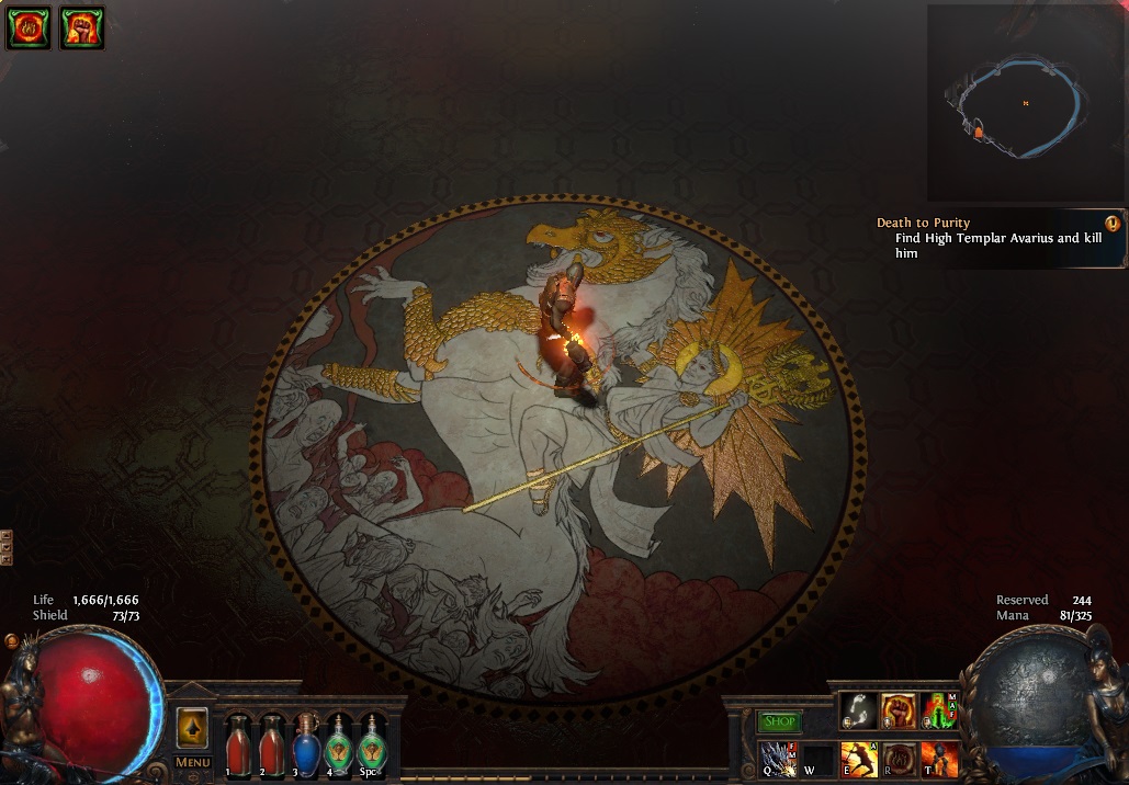 One of the new Path of Exile maps included in the Fall of Oriath expansion. ("Chamber of Innocence - 2")