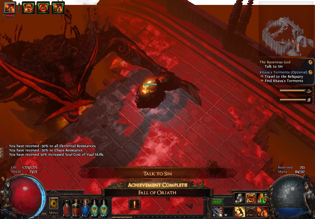 Defeating Kitava will grant you a permanent -30% to your Elemental Resistances.