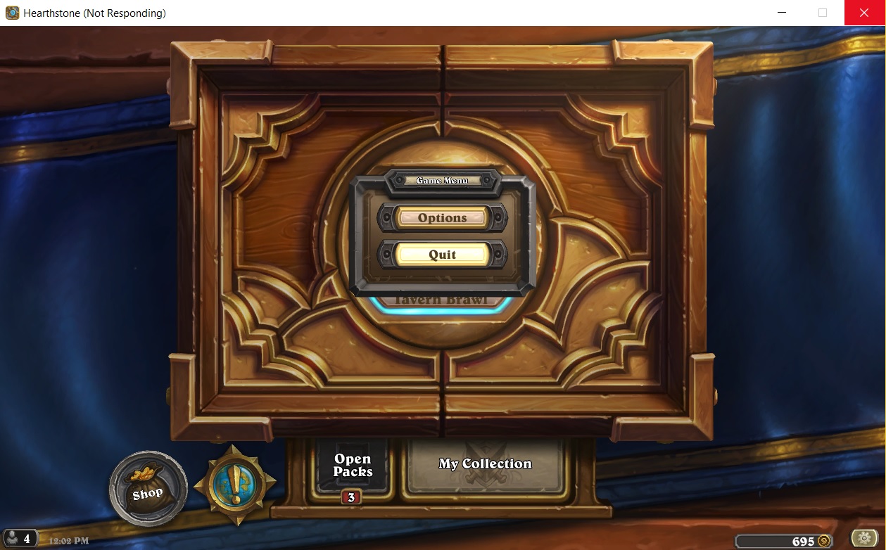 Hearthstone's client freezes every time you try to close it.