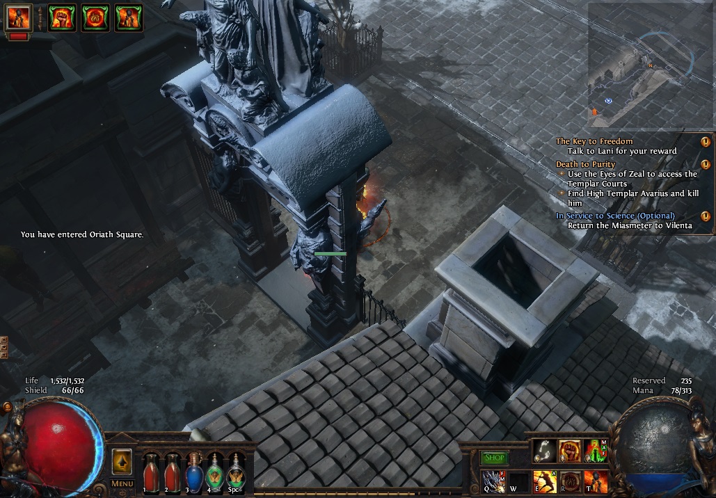 The snowy area in Path of Exile's Act Five reminds us of Act 3 in Diablo III.