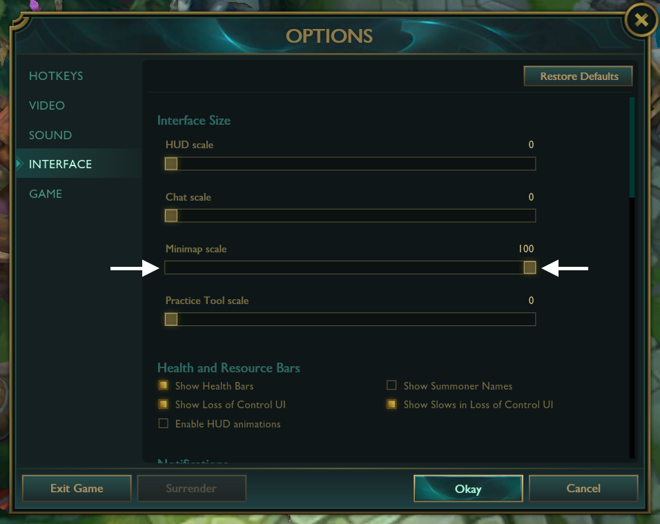 How to increase minimap size in League of Legends 