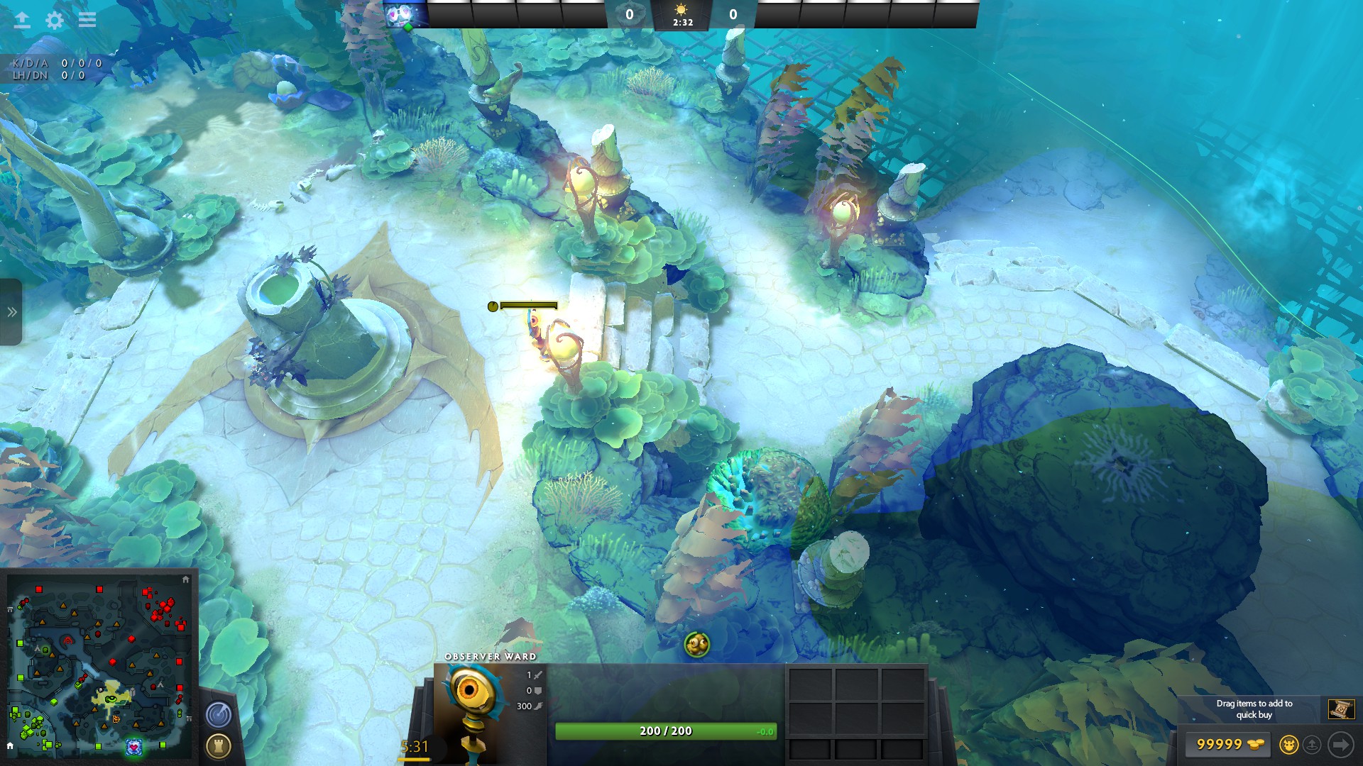 Example of a Shrine ward in Dota 2's 7.06 patch.