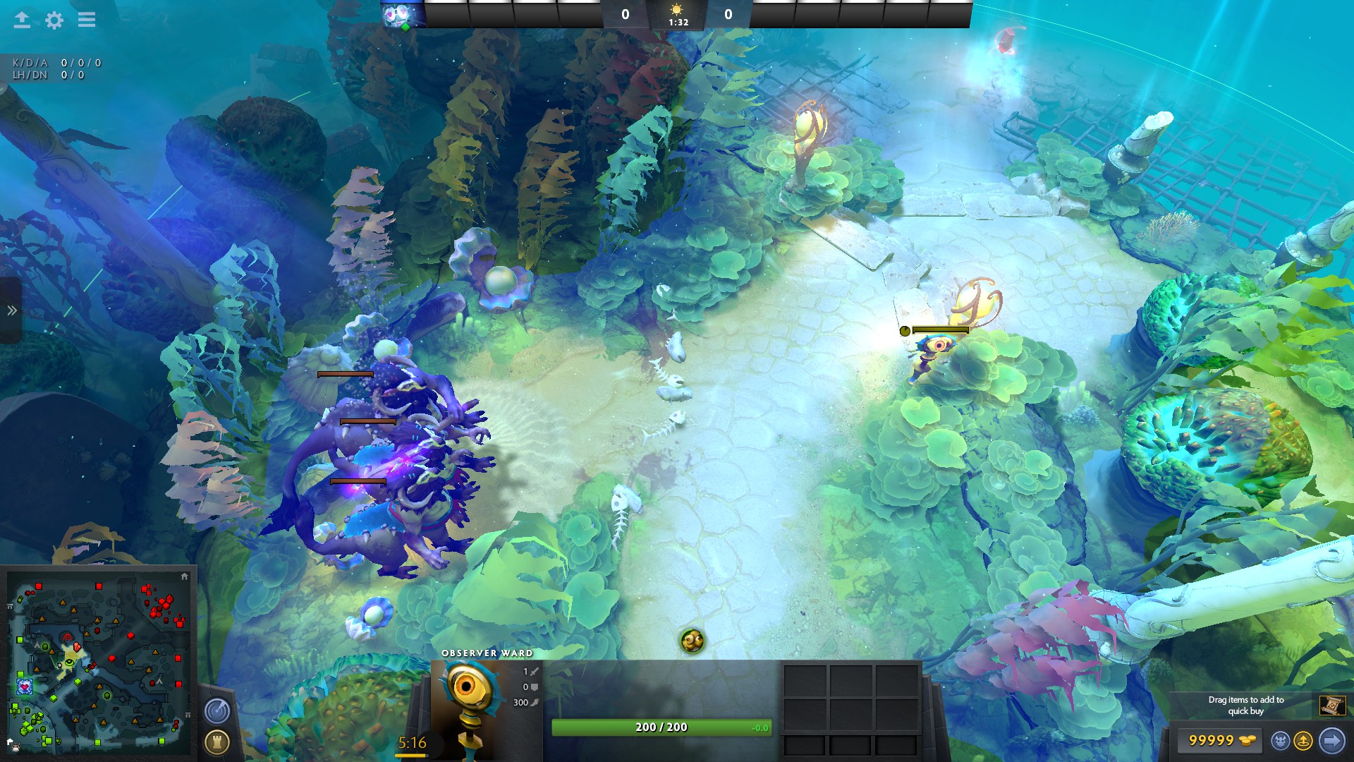 This is a great mid game ward for when you're playing on Dire, giving you vision of the rune, Roshan, and one of the Radiant Ancient camps.