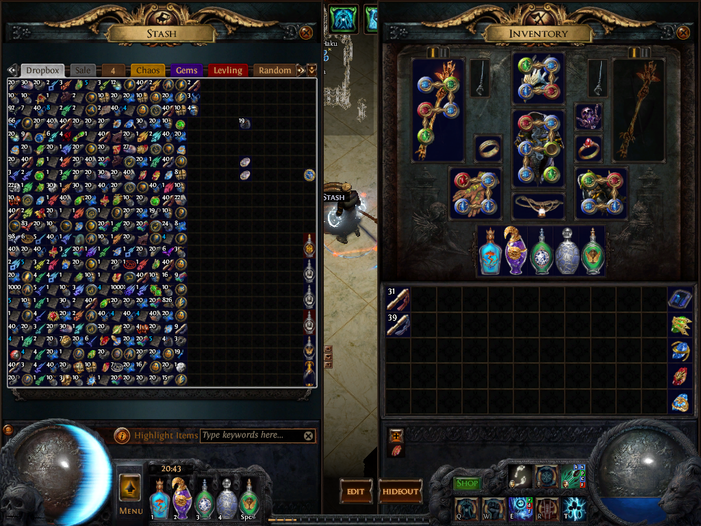 Path of Exile's stash management system could easily be improved.