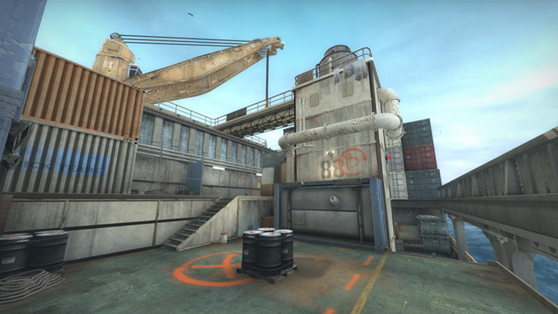 Screenshot of "Shipped," a CS:GO map included in Operation Hydra.