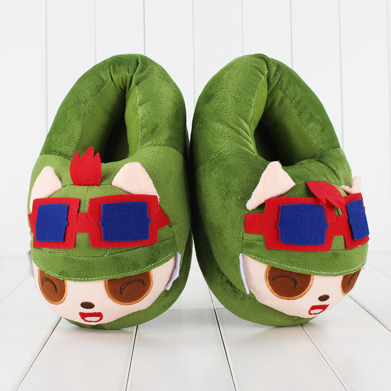 More bad League of Legends merchandise. For the basement dweller whose feet get cold, try wearing these gaudy Teemo slippers.