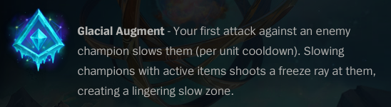 Glacial Augment is a utility rune, but out of all the new options in Runes Reforged, it doesn't offer much use.