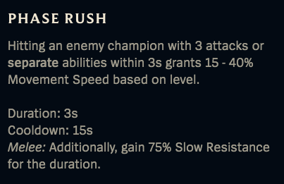 Phase Rush is a utility rune that Riot may want to buff in future patches.