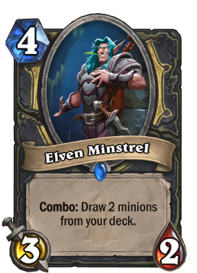 Elven Minstrel is a new Rogue minion, and helps make Tempo Rogue an early standout deck in Hearthstone's Kobolds and Catacombs expansion.