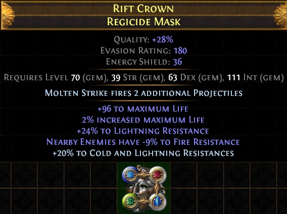 Path of Exile Molten Strike Juggernaut Helmet